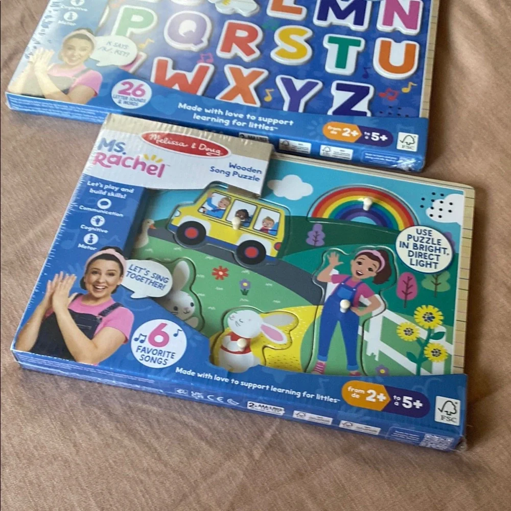 Melissa & Doug / Ms. Rachel Wooden Phonics Alphabet Sound Puzzle Lot - Picture 2 of 5